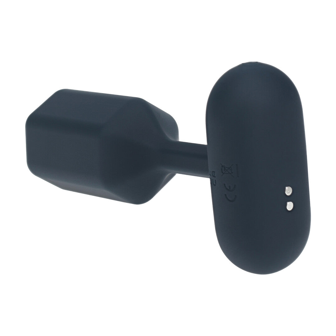 Hexagonale Vibrerende Siliconen Anale Plug - L - Zwart