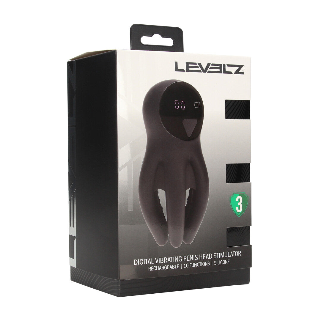 Digitale Vibrerende Silicone Penis Hoofd Stimulator met Tentakels - Zwart