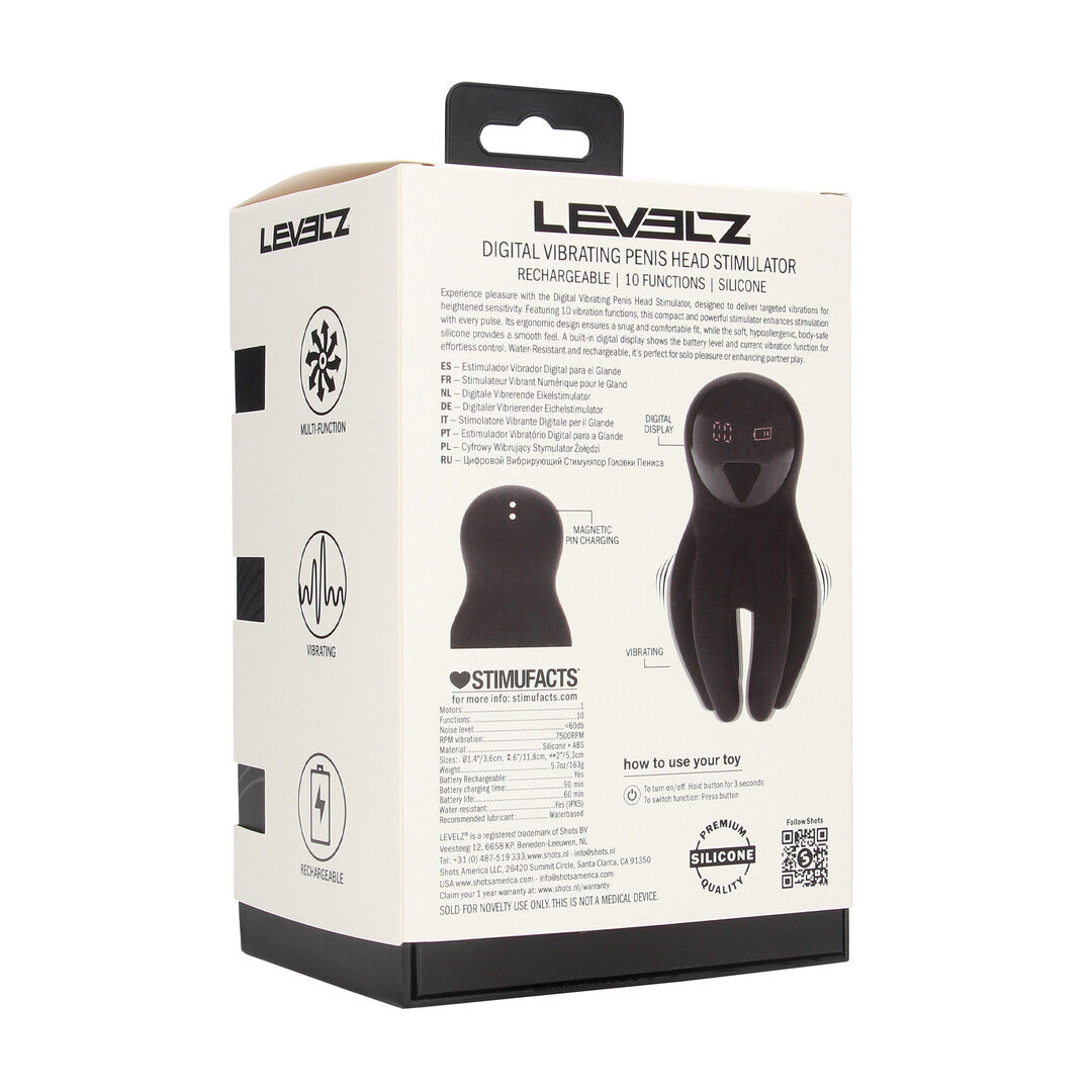 Digitale Vibrerende Silicone Penis Hoofd Stimulator met Tentakels - Zwart