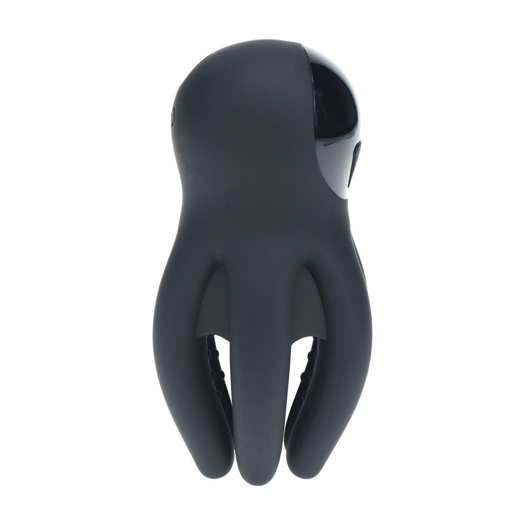 Digitale Vibrerende Silicone Penis Hoofd Stimulator met Tentakels - Zwart