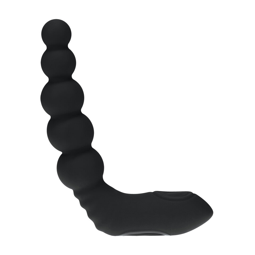 Vibrerende Verwarmende Buigbare Tapping Beaded Siliconen Prostaat Stimulator - Zwart