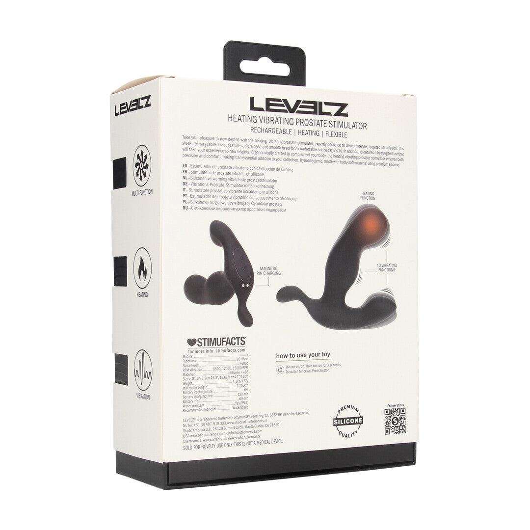 Verwarmende en Vibrerende Silicone Prostaat Stimulator - Zwart