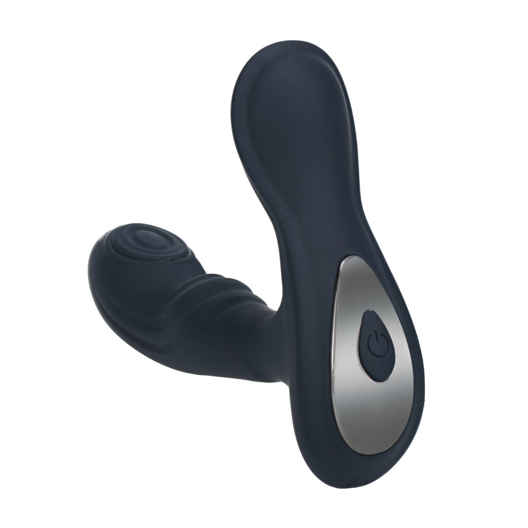 Vibrerende en Tikken Siliconen Prostaat Massager met Bal Stimulator - Zwart