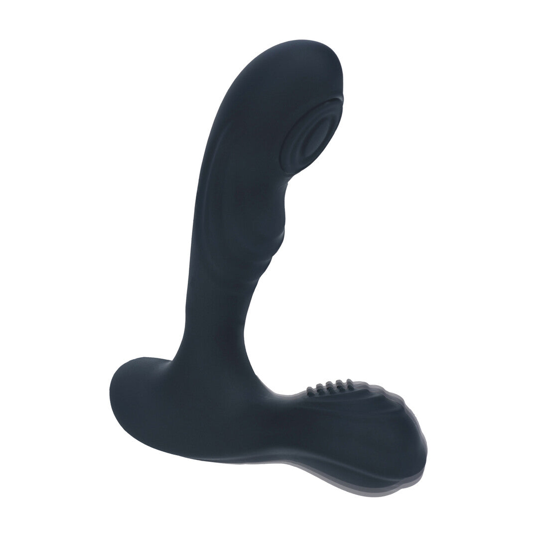 Vibrerende en Tikken Siliconen Prostaat Massager met Bal Stimulator - Zwart