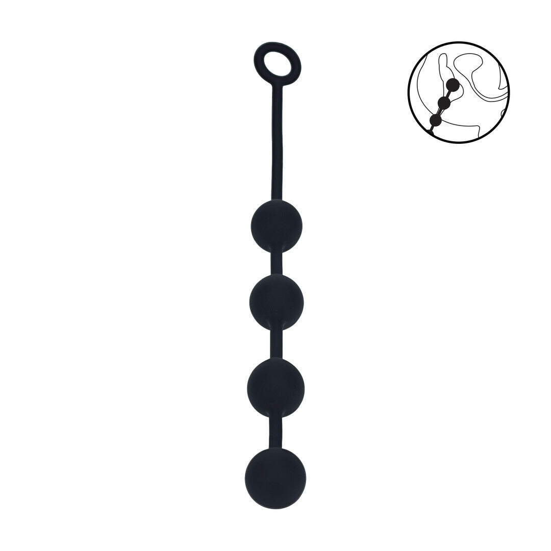 Ronde Siliconen Anale Ballen - L - 40mm - Zwart