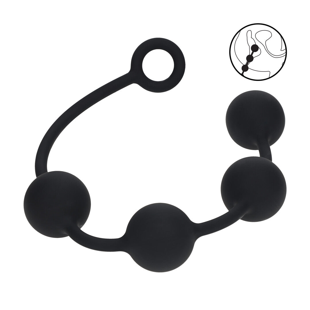 Ronde Siliconen Anale Ballen - XL - 50mm - Zwart
