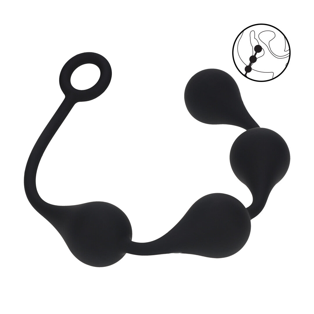 Waterdrop Siliconen Anale Ballen - L - 40mm - Zwart