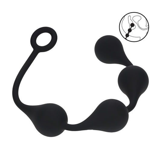 Waterdrop Siliconen Anale Ballen - L - 40mm - Zwart