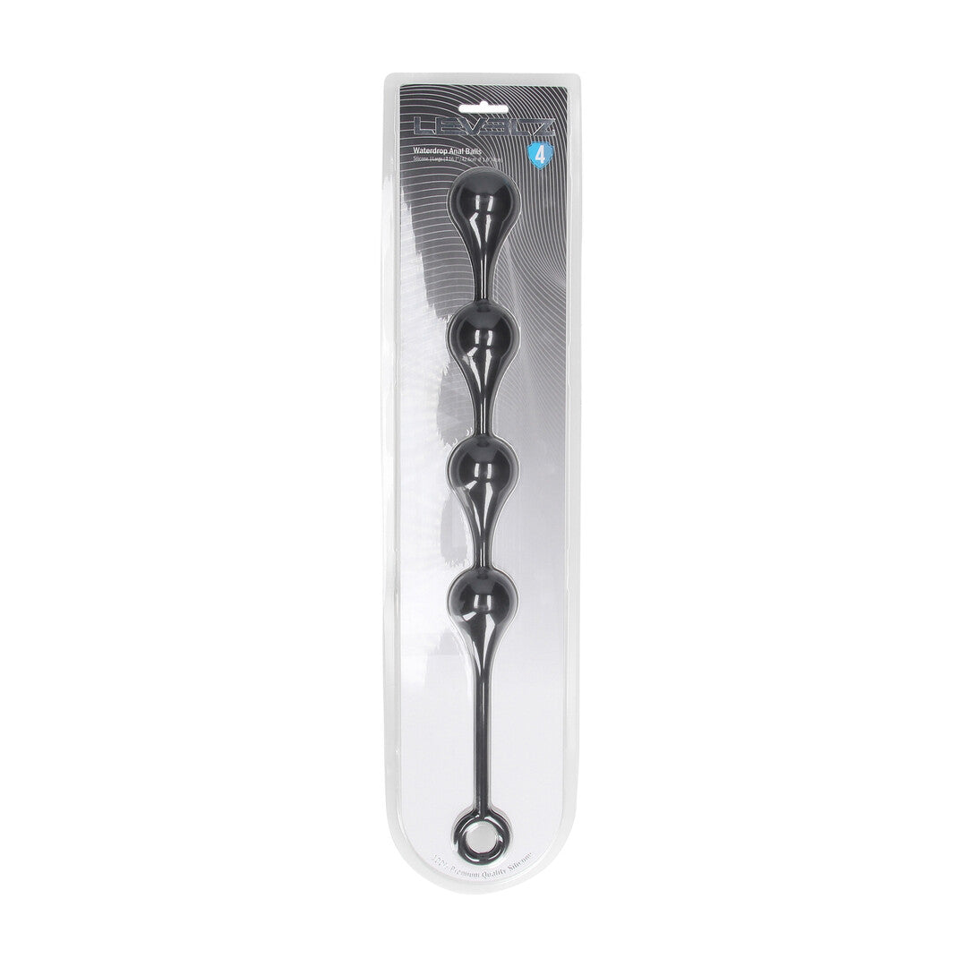 Waterdrop Siliconen Anale Ballen - L - 40mm - Zwart