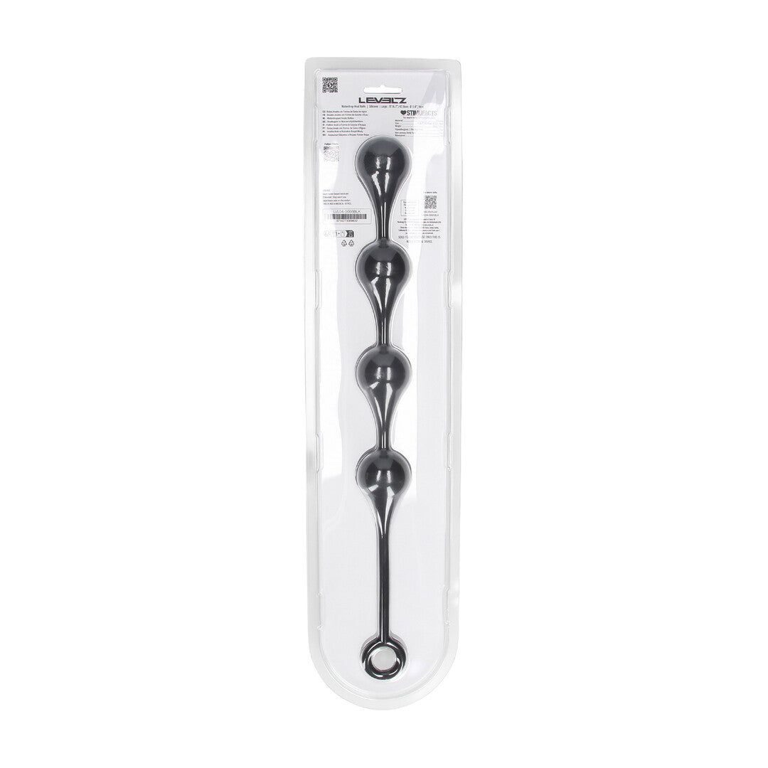 Waterdrop Siliconen Anale Ballen - L - 40mm - Zwart