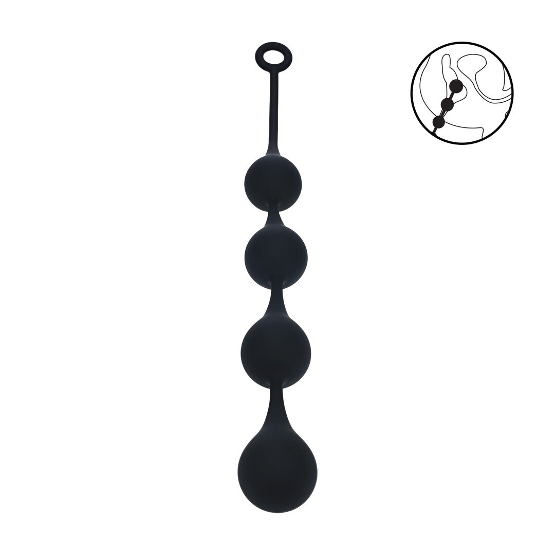 Siliconen Waterdruppel Anale Ballen - XL - 50mm - Zwart