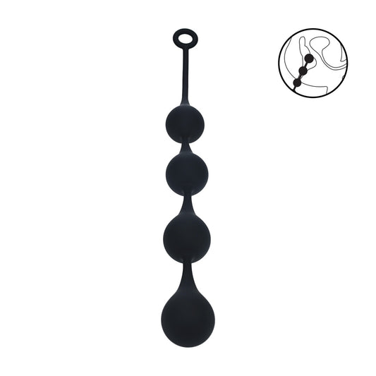 Siliconen Waterdruppel Anale Ballen - XL - 50mm - Zwart