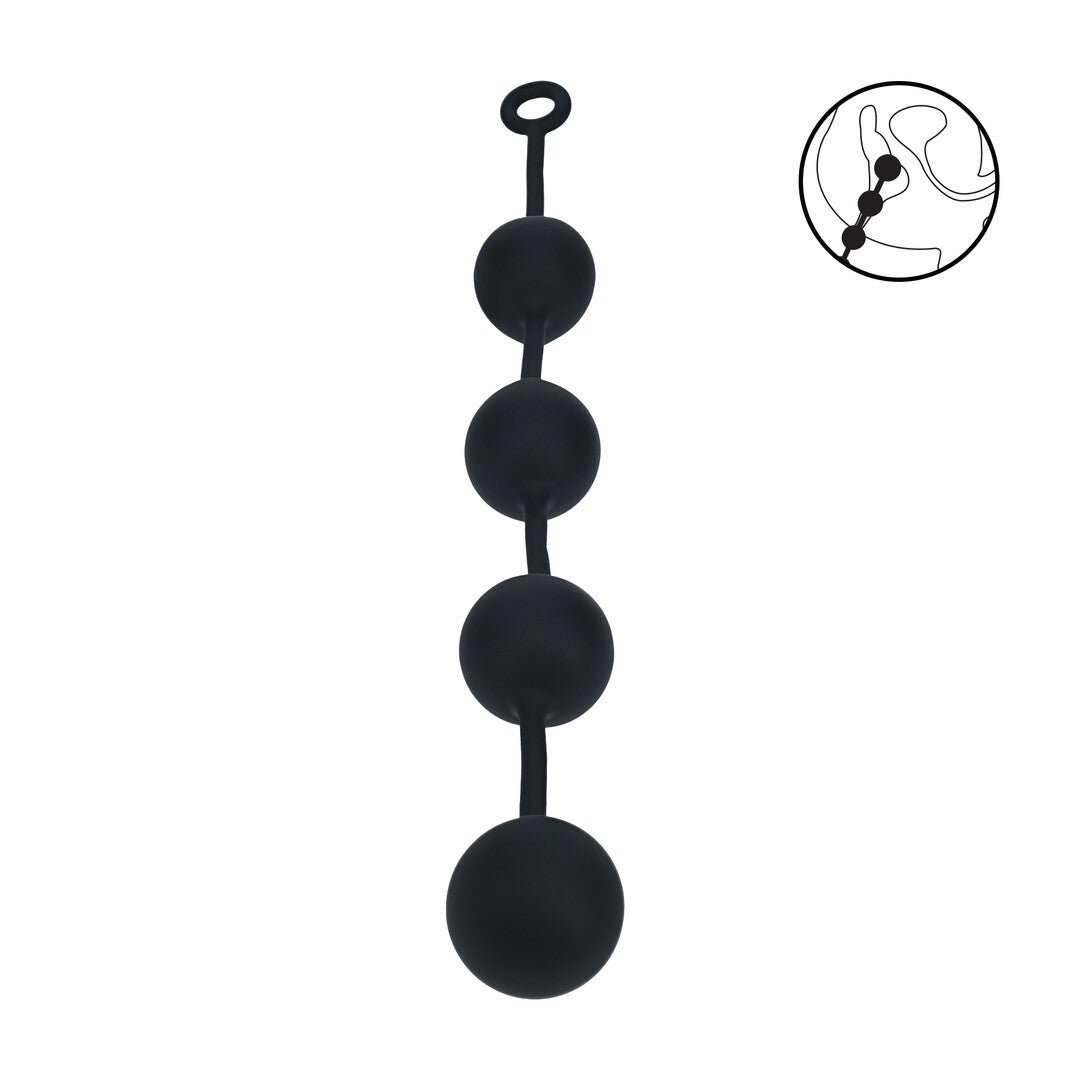 Siliconen Ronde Anale Ballen - XXL - 60mm - Zwart