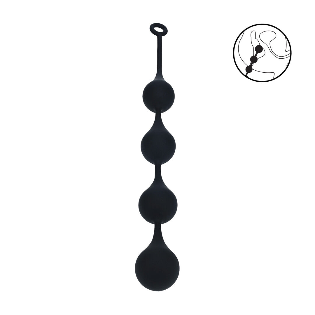 Siliconen Waterdruppel Anale Ballen - XXL - 60mm - Zwart