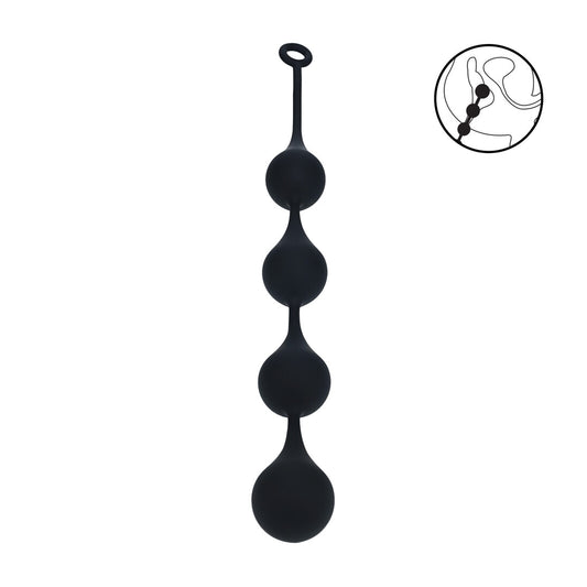 Siliconen Waterdruppel Anale Ballen - XXL - 60mm - Zwart