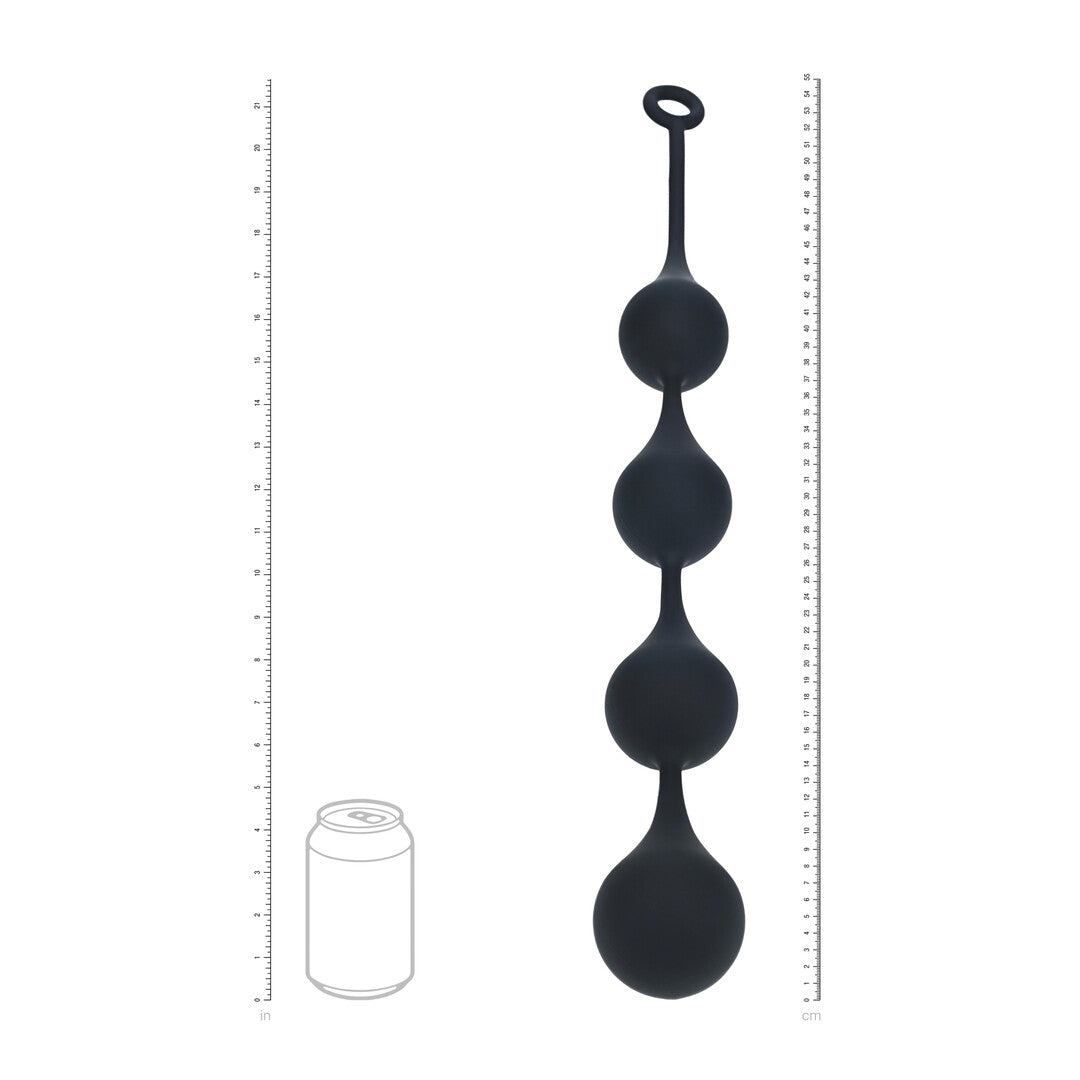 Siliconen Waterdruppel Anale Ballen - XXL - 60mm - Zwart