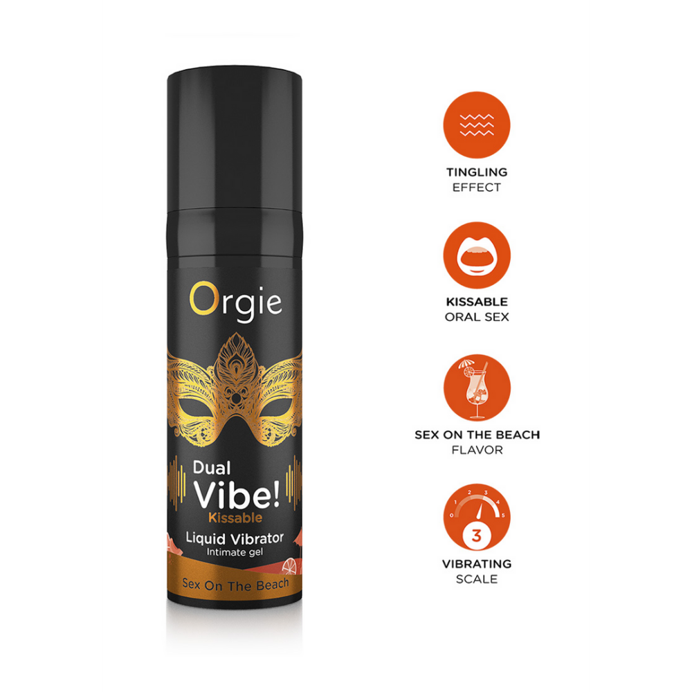Dual Vibe! Kissable Liquid Vibrator - Sex On The Beach - 0,5 fl oz / 15 ml