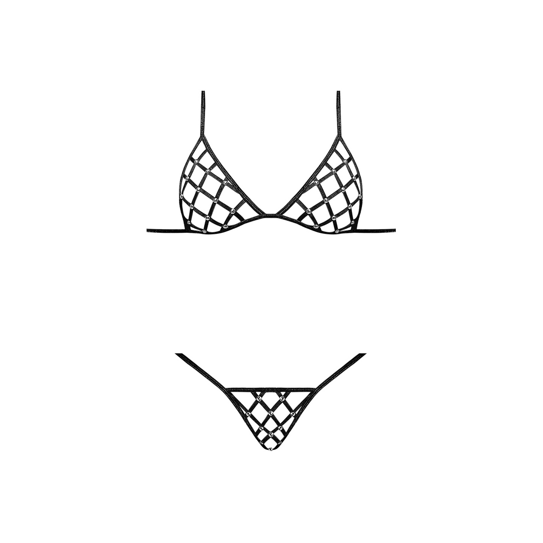 Orthia - Sexy Imitatie Net Set met Beha en G-String - 2X