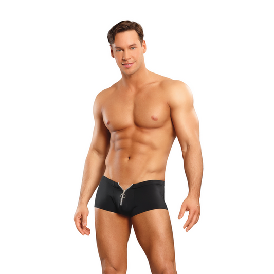 Ritsbroek met Rode Cockring - S/M - Zwart