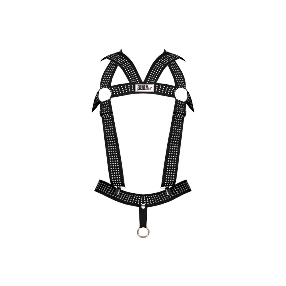 Elastische Harnas met Studs - Eén Maat - Zwart