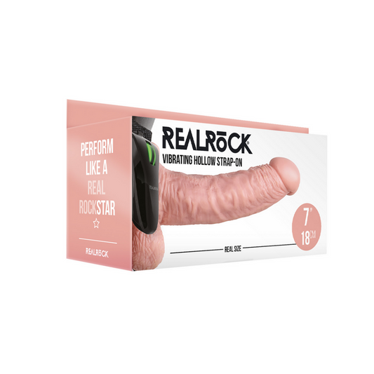 Vibrerende Hollow Strap-On met Ballen - 7 / 18 cm