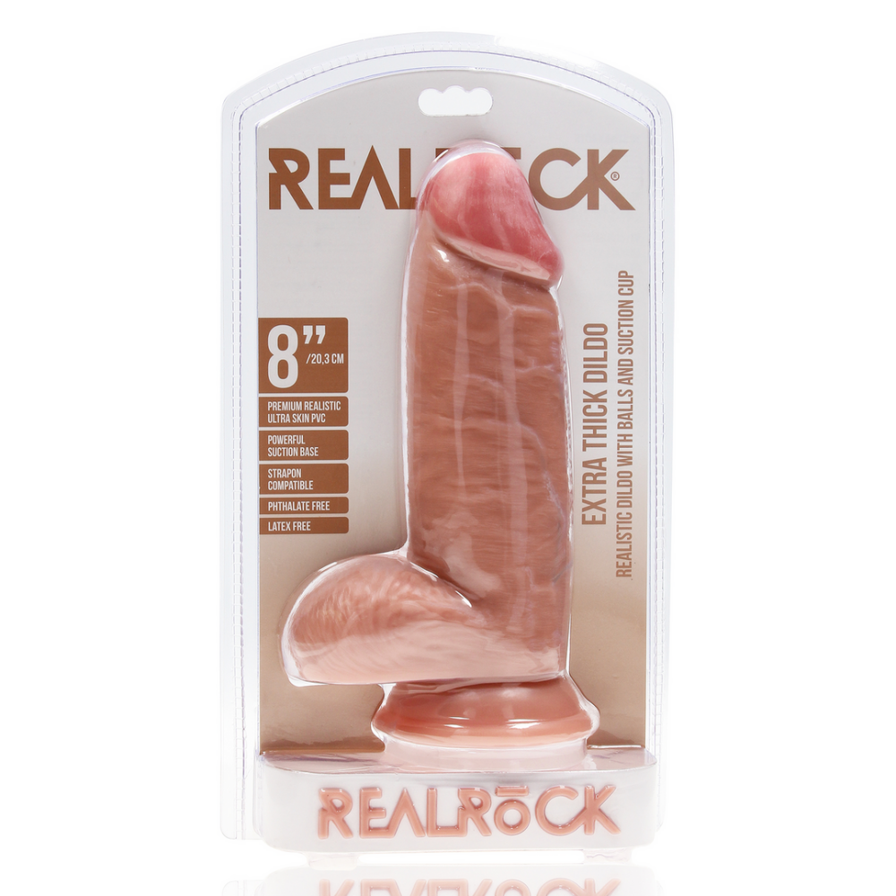 Extra Dikke Rechte met Ballen 8 / 20,3 cm - Vlees
