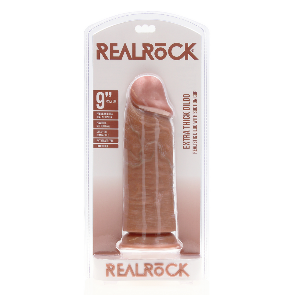 Extra Dikke Straight zonder Ballen 9 / 23 cm - Tan