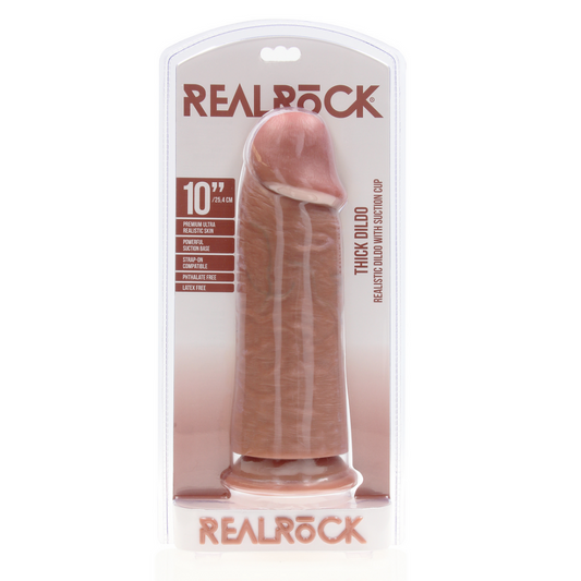 Extra Dikke Straight zonder Balls 10 / 25,4 cm - Tan