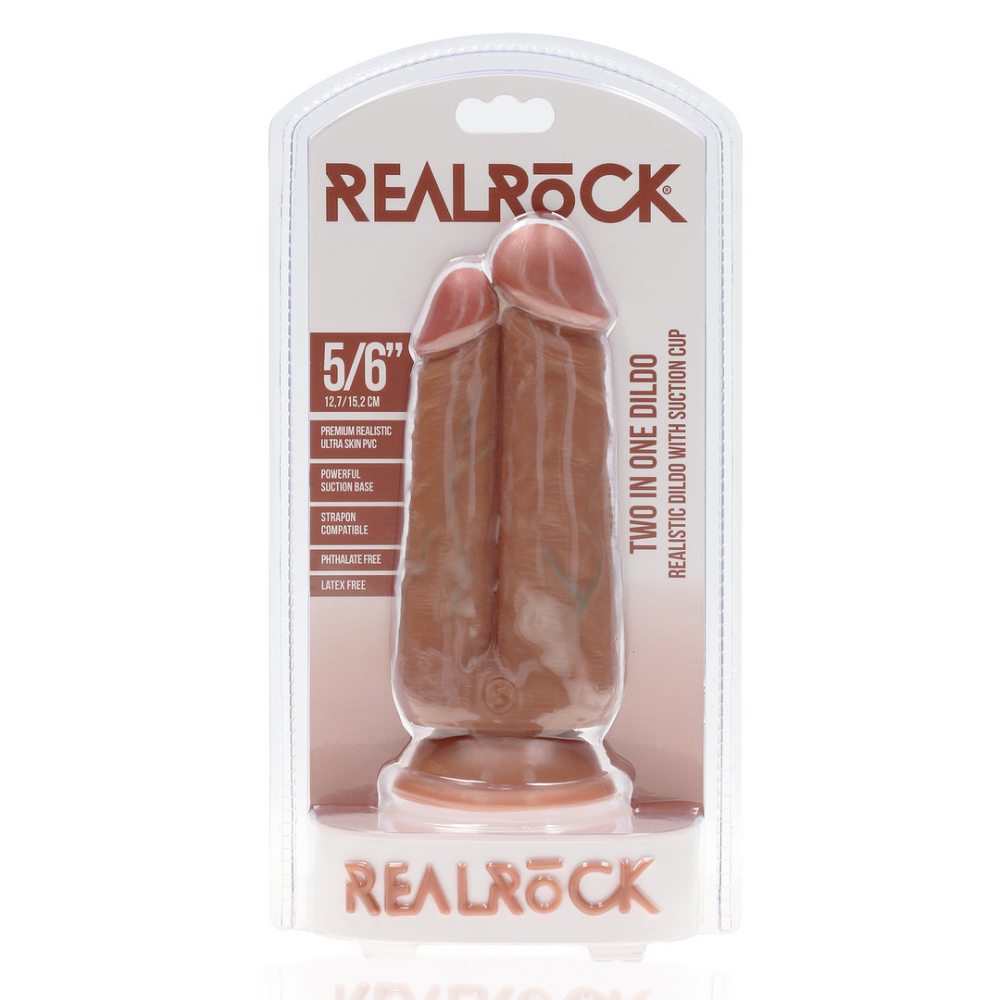 Twee in Een Dildo 5/6 - 12,7/15,2 cm - Tan