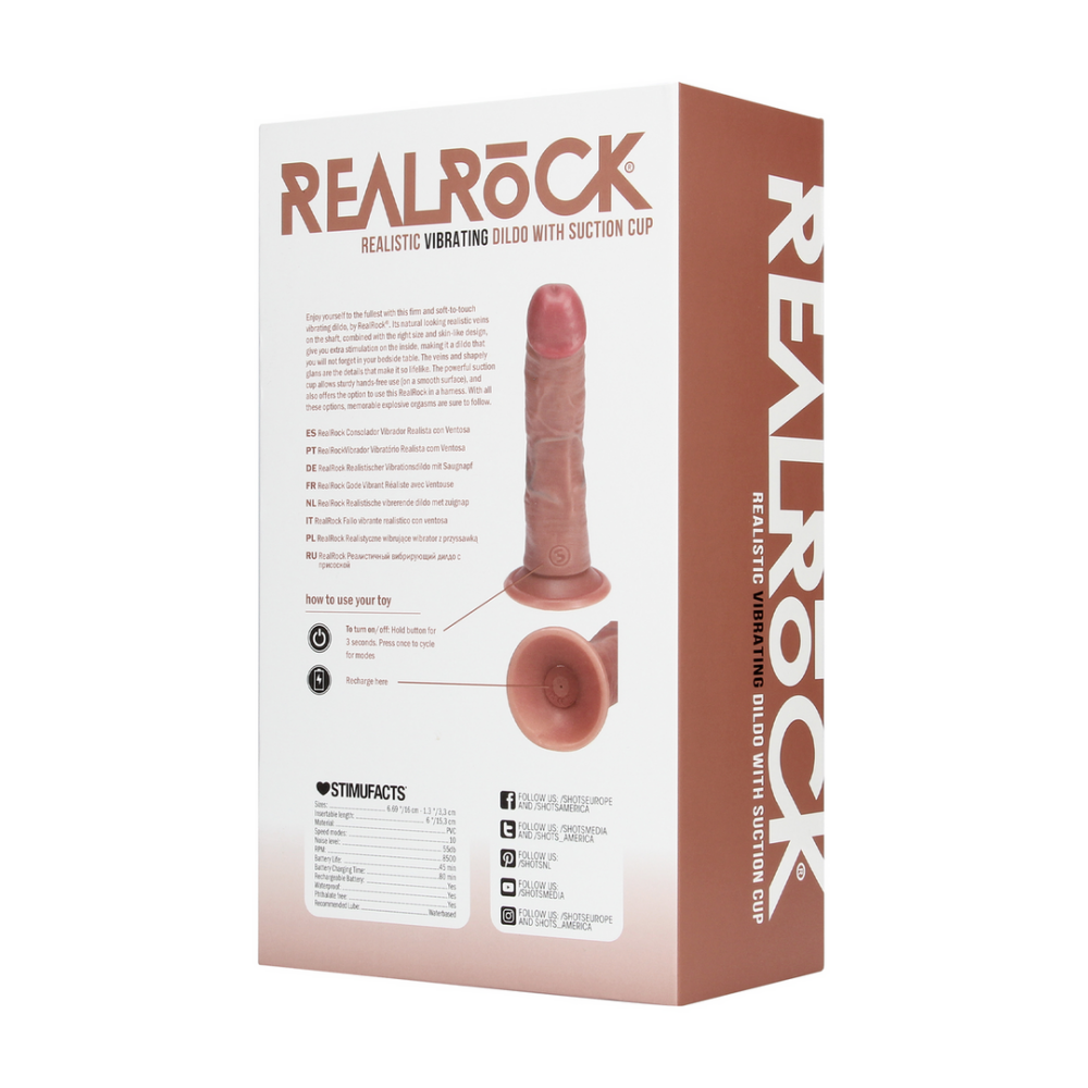 Vibrerende Reguliere Gebogen Cock - 6 / 15,5 cm - Tan