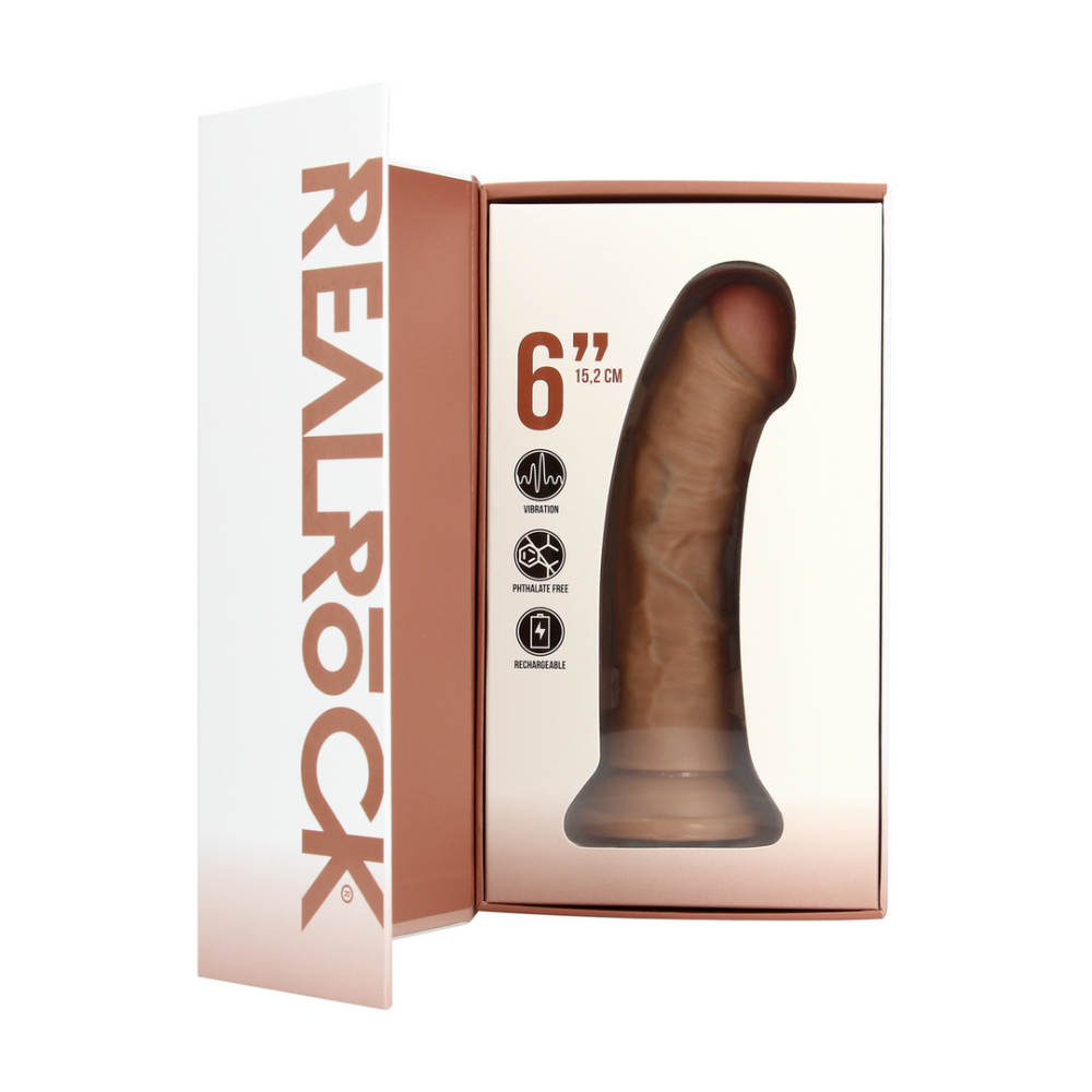 Vibrerende Reguliere Gebogen Cock - 6 / 15,5 cm - Tan