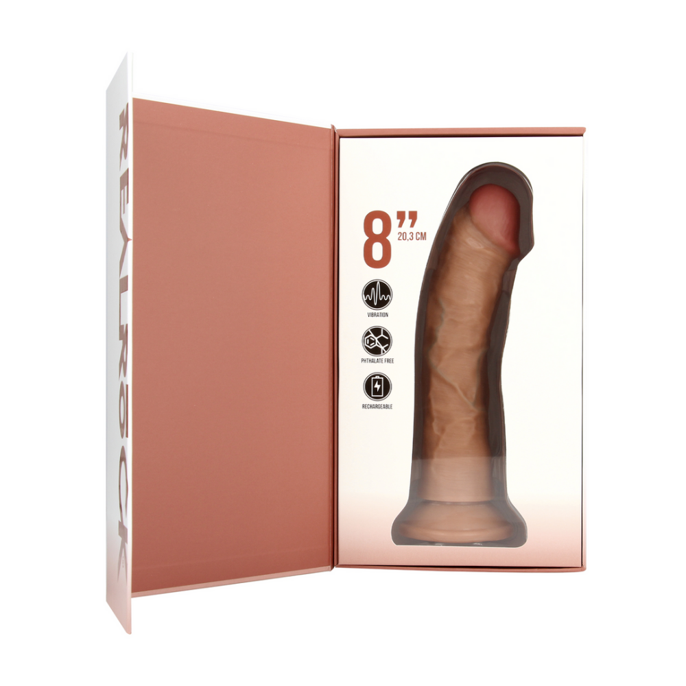 Vibrerende Regular Curved Cock - 8 / 20,5 cm - Tan