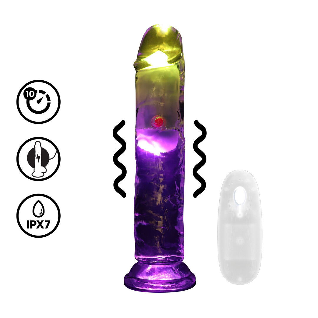 LED Vibrerende Rechte Penis - 7 / 18 cm - Transparant