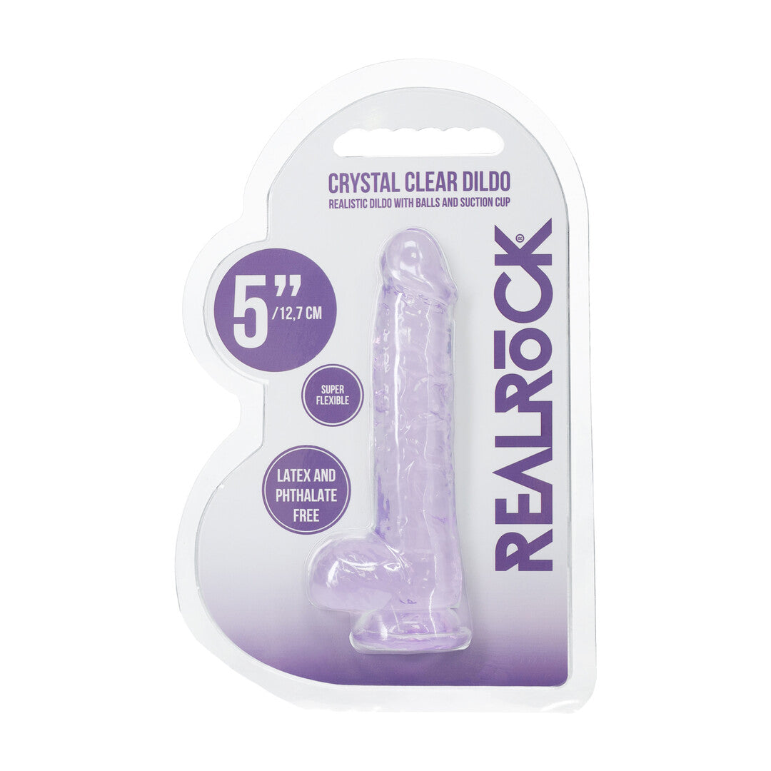 Realistische Dildo met Ballen - 5 / 12,7 cm - Paars