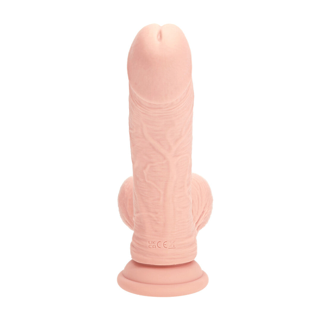 Dual Density Rechargeable Liquid Silicone Vibrator - Curved with Weighted Balls - 7 / 18 cm - Flesh