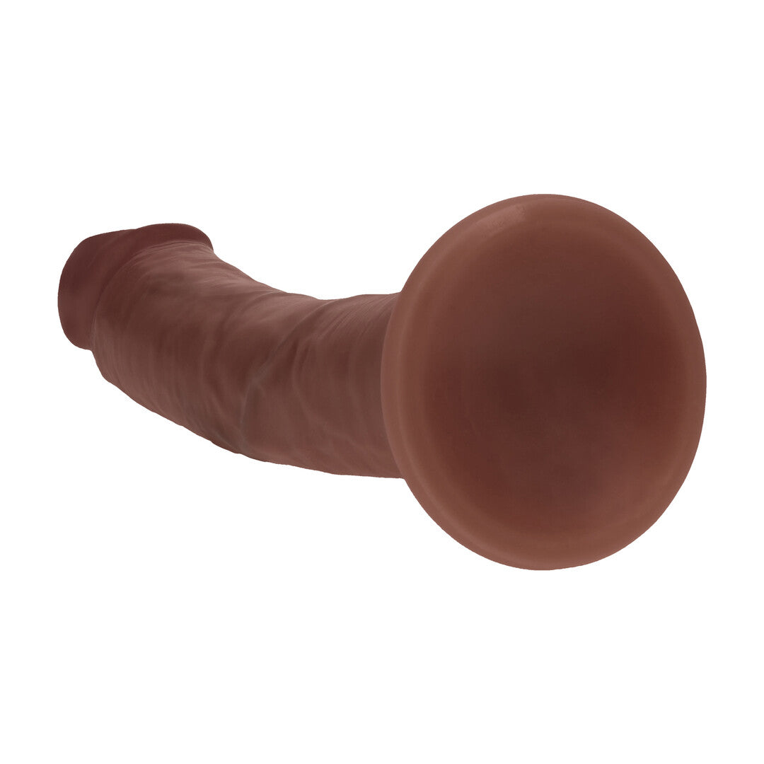 Dual Density Silicone Gebogen Realistische Dildo met Zuignap - 8 / 20,5 cm - Bruin