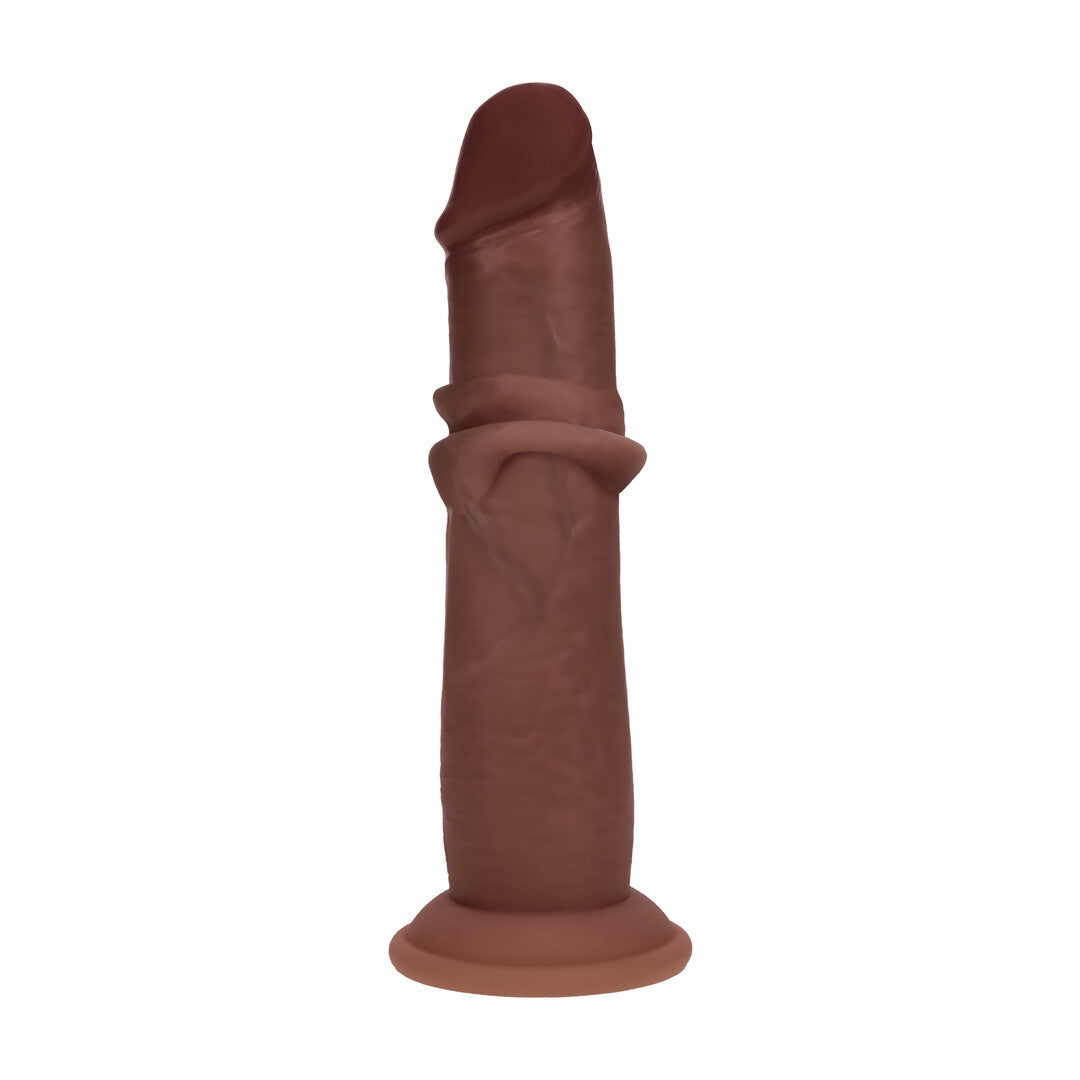 Dual Density Silicone Realistische Sliding Skin Dildo - 6 / 15,5 cm - Bruin