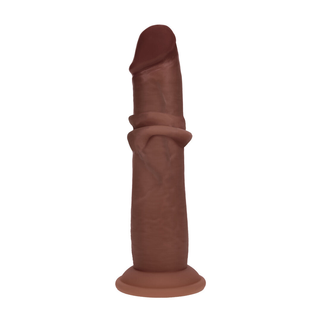 Dual Density Silicone Realistische Sliding Skin Dildo - 8 / 20,5 cm - Bruin