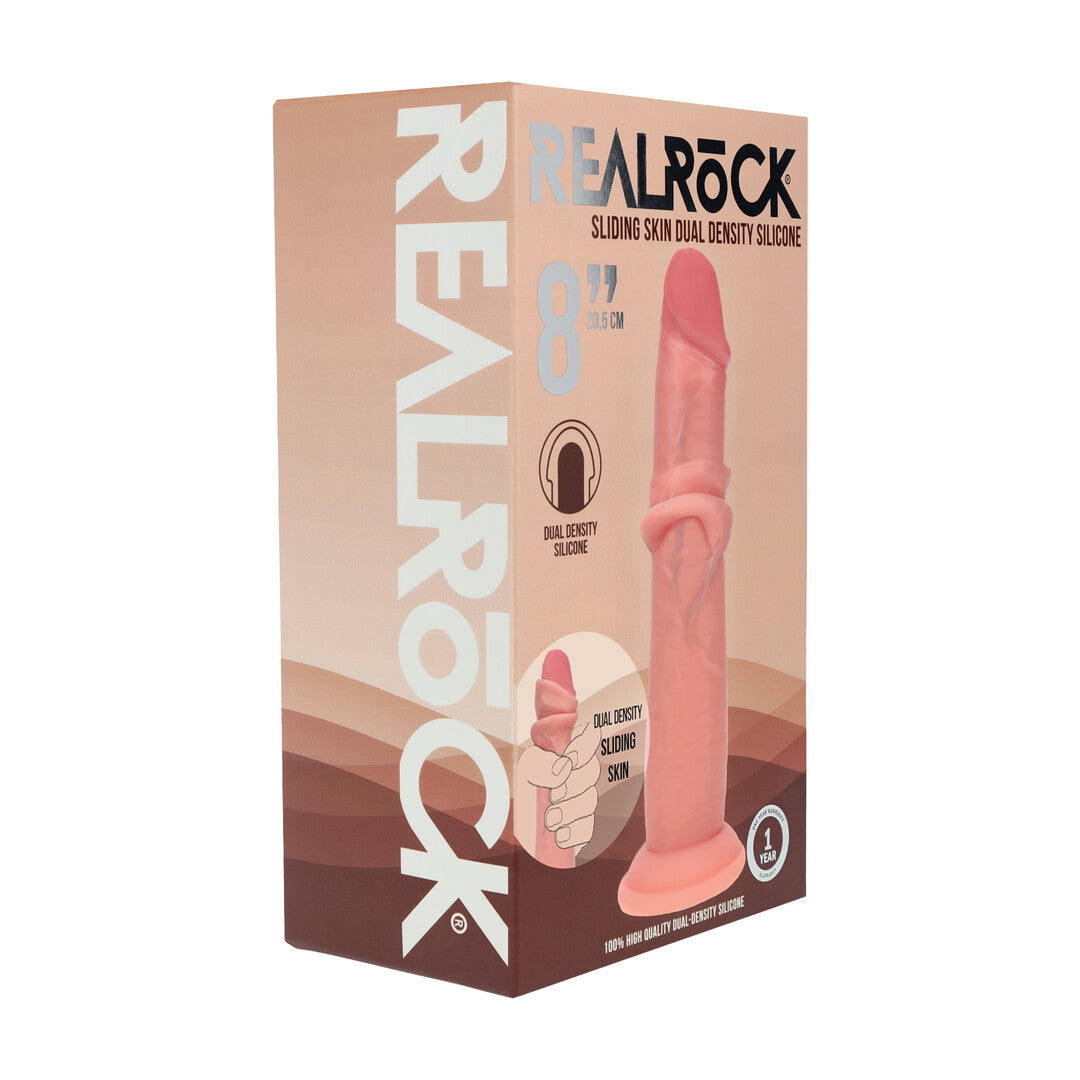 Dual Density Silicone Realistische Sliding Skin Dildo - 8 / 20,5 cm - Vlees